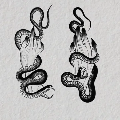 Эскиз змеи вокруг руки - 62 фото