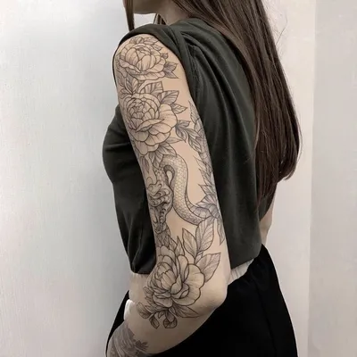 100+ фото идей: Тату Змея для девушек и мужчин - эскизы, значение | Snake  tattoo design, Sleeve tattoos, Serpent tattoo