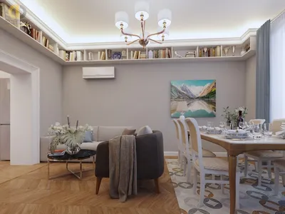 Дизайн 2-комнатной квартиры 56 кв. м. в современном стиле с нотками ретро  на Кутузовском проспекте - портфолио ГК «Фундамент»