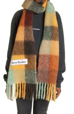 Теплый вязаный шарф из верблюжьей шерсти | Купить в Москве, Спб