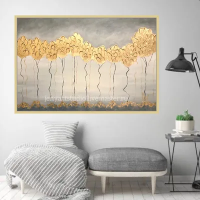 Большая картина абстракция «Золотой лес» в светлых тонах с золочением в  интернет-магазине Ярмарка Мастеров по цене 6732 ₽ – LFRQ6BY | Картины,  Коломна - доставка по России