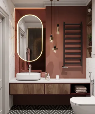 Терракотовый цвет в интерьере ванной | Дизайн ванной, Интерьер, Дизайн  ванной комнаты