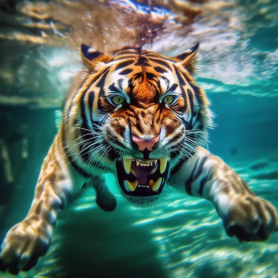 Скачать обои тигр, вода, прыжок, движение, tiger разрешение 1600x1200 #62796