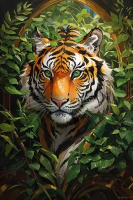 Наборы для вышивки бисером «ТА-491 -“Тигр в джунглях”. Схема для вышивки  бисером Тэла Артис.» - купить в интернет-магазине