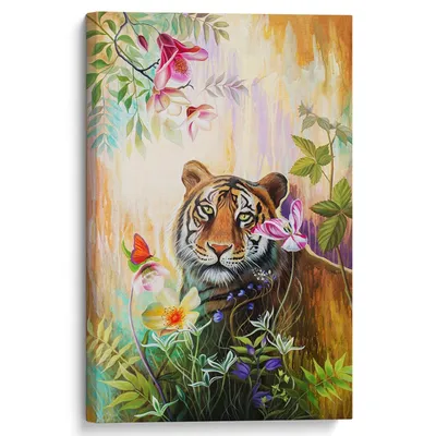 Попсокет с картинкой «Тигр в джунглях 2» — купить аксессуары для телефонов  с печатью Case Place