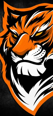 Обои тигр, искусство логотипа тигра, лого, иллюстрация, арт для iPhone X /  XS бесплатно, заставка 1125x2436 - скачать картинки и фото
