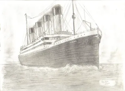 Титаник простой рисунок - 68 фото
