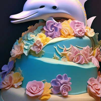 Детский торт Дельфин ДТ17 на заказ в Киеве ❤ Кондитерская Mr. Sweet