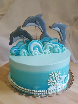 Pin by Anastasia on Τούρτες | Dolphin cakes, Cake, Boys first birthday cake