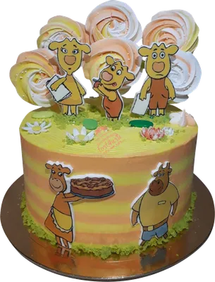 Торт для мальчиков четырех лет «Оранжевая корова»