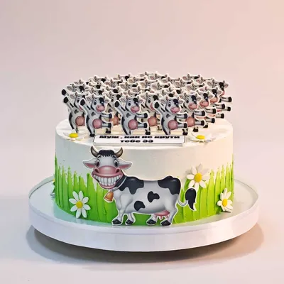 Торт с коровой из мастики — на заказ по цене 950 рублей кг | Кондитерская  Мамишка Москва