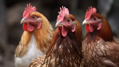 три курицы стоят напряжённо рядом друг с другом, картинка цыплят, курица,  еда фон картинки и Фото для бесплатной загрузки