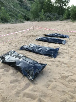 На пляже в Заволжском районе обнаружили огражденные черные мешки для трупов.  Фото и видео места ЧП Улпресса - все новости Ульяновска