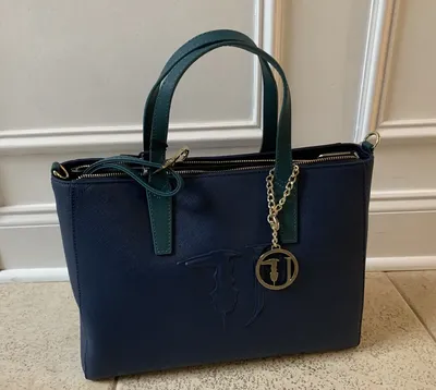 TRUSSARDI JEANS Linea Ischia Tote Blue - Green Bag - Purse75B551XX -  Travel- NWT | eBay