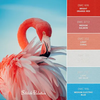 Flexible Flamingo - Embroidery Color Palette (With Thread Codes)