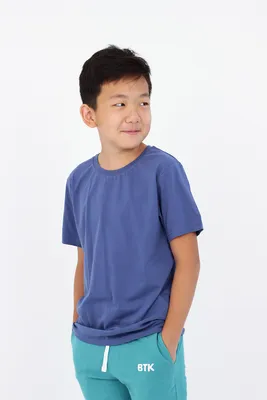 Детская футболка из хлопка. Цвет: Индиго (id 94142256)