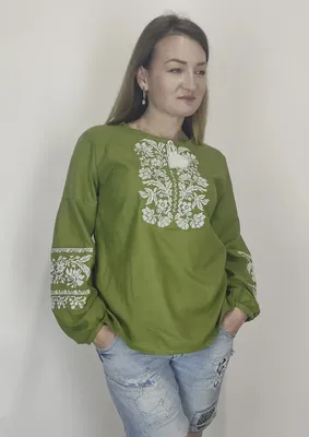 Женская вышиванка цвет хаки на домотканном полотне: продажа, цена в Одессе.  Женская этническая одежда и обувь от \