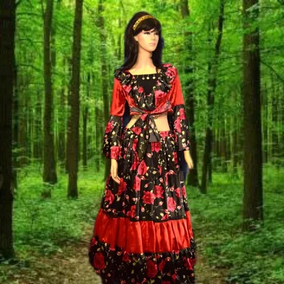 Длинные хлопковые цыганские платья для женщин, этническое сельское белье в  стиле бохо, макси-платье с рукавом, женские цыганские платья в этническом  стиле бохо | AliExpress