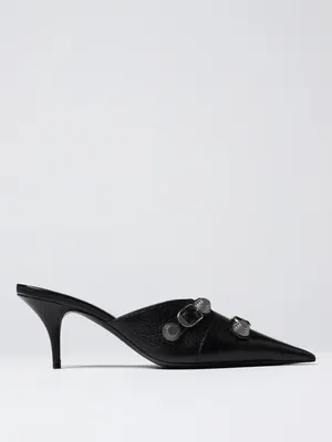 Balenciaga Outlet: Cagole mules in leather - Black | Balenciaga high heel  shoes 714253WAD4E online at GIGLIO.COM