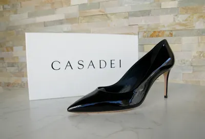 Casadei Size 37,5 Court Shoes Heels Black Lacquer Previously | eBay