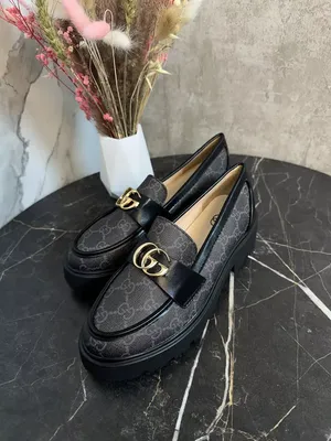 Копия Лоферы женские Gucci Black Черный — купить реплику по цене 18,000  руб. ₽ | арт.21591