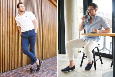 Close Up Man Wear Blue Jeans and Brown Leather Shoes Sit and Cross His Legs  on Office Chair Stock Image - Image of brown, cross: 137266305