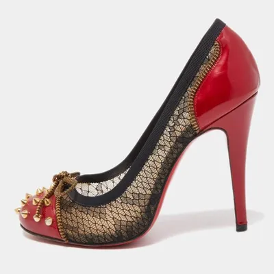 CHRISTIAN LOUBOUTIN Size 5 LADY PEEP Black Platform Heels Pumps Shoes 35  Eur | eBay