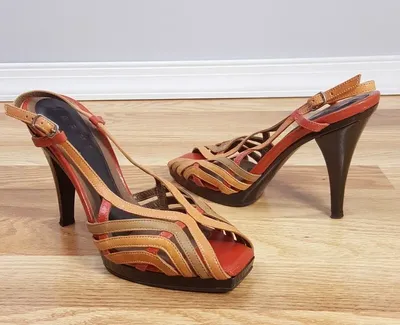 MARNI Shoes Womens 36 Orange Tan Strappy Open Toe Slingback High Heel  Sandals | eBay