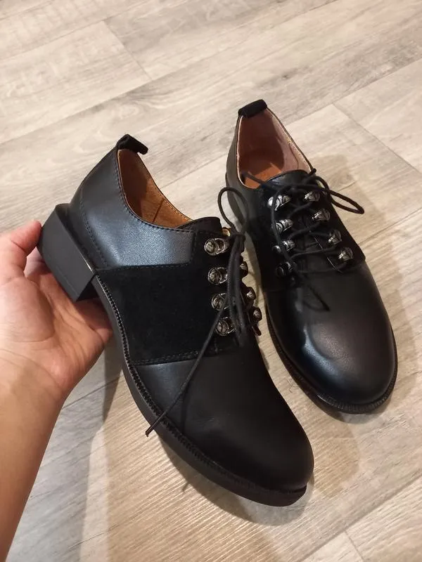 Туфли-оксфорды женские, со шнуровкой, в стиле пэчворк | AliExpress Туфли-оксфорды женские, со шнуровкой, в стиле пэчворк | AliExpress
