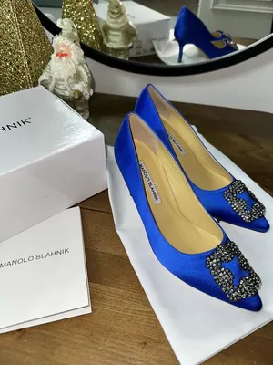 Туфли Manolo Blahnik ( Маноло Бланик ) синий шелк, кожа, купить из новой  коллекции. В Москве в наличии, быстрая доставка обуви с примеркой. Все  размеры и расцветки