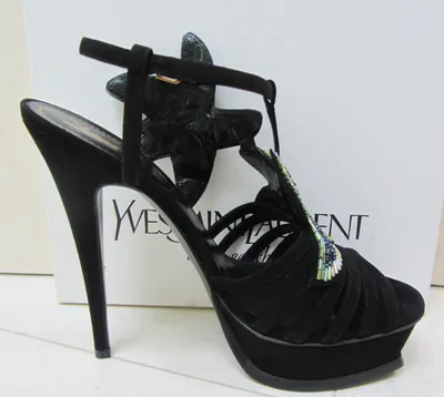 NIB YSL Yves Saint Laurent TRIBUTE 105 Platform BEADED STARFISH T STRAP  Shoes 39 | eBay