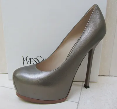 NIB YSL Yves Saint Laurent TRIB TOO 105 VACHETTA SILK VELVET Pltfm Pump  Shoe 39 | eBay