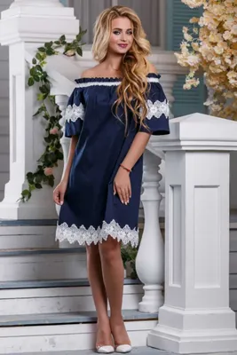 Черное платье мини с кружевом и поясом можно купить с доставкой и примеркой  в интернет магазине olalafason.ru в Москве