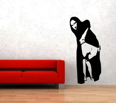 Wallpapers 'Mona Lisa Mooning' Large Funny Vinyl Wall Stickers Classic  Street Art Decal Decor - AliExpress