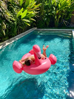 В бассейне с фламинго фото
