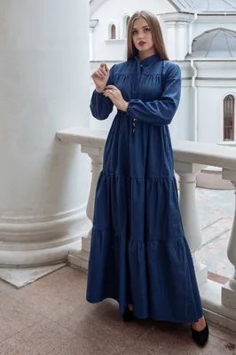 Женское длинное платье с высокой талией, голубое платье в китайском и  национальном стиле ретро, длинные платья с принтом в турецком стиле для  весны и осени | AliExpress