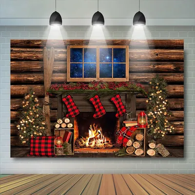 Рождественский фон для камина, красная кирпичная стена, красные носки,  реквизит для фотостудии, новогодние обои, декор для семейвечерние |  AliExpress