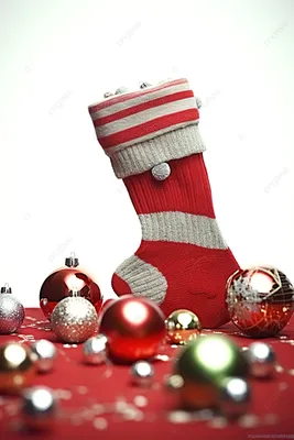 носок окруженный украшениями к рождественскому сезону Фон Обои Изображение  для бесплатной загрузки - Pngtree