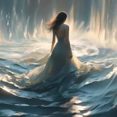 Платье-вода водное платье, волосы …» — создано в Шедевруме