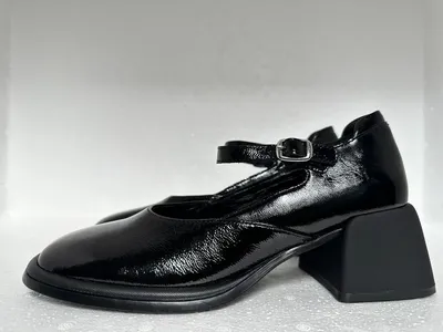 Vagabond Ansie Black Crinkled Patent Leather Block Heel Mary Jane Shoes  37-39 | eBay