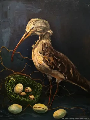 Картина с птицей. Вальдшнеп и гнездо – заказать на Ярмарке Мастеров –  N2ZA2RU | Картины, Калуга