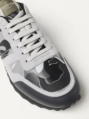 Luxury sneakers for men - Valentino \"Open\" white sneakers with blue and  green details