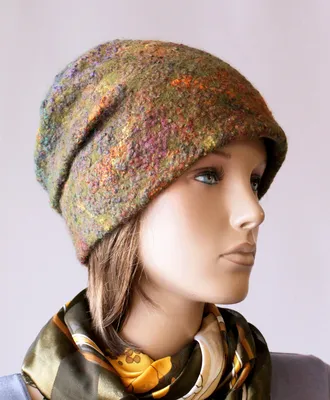 Валяная женская шапка из шерсти и шелка — цена 620 грн в каталоге Шапки ✓  Купить аксессуары по доступной цене на Шафе | Украина #80259641