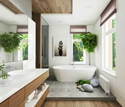 Ванная комната в стиле спа - фото дизайна интерьера - Интернет-журнал  Inhomes