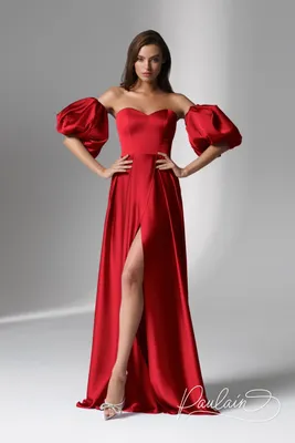 Красное вечернее платье с разрезом на подоле | AliExpress