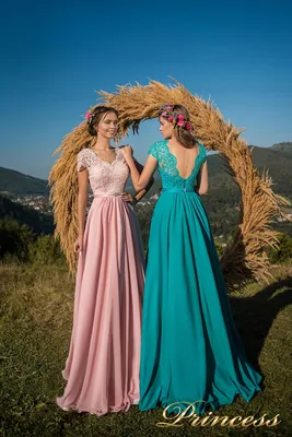 Купить вечерние платья 29015 бирюзового цвета по цене 25500 руб. в Москве в  интернет-магазине Принцесса