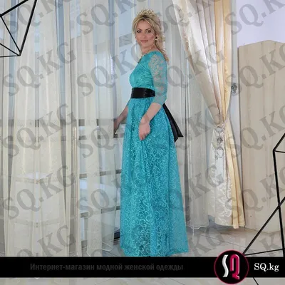 Купить вечерние платья 29015 бирюзового цвета по цене 25500 руб. в Москве в  интернет-магазине Принцесса