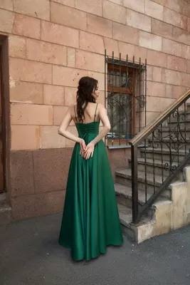 Зеленое платье на выпускной HAILEY с открытой спиной ❋Вечерние платья люкс  ОПТ 2022 ❋Производитель Валентина Гладун, Украина