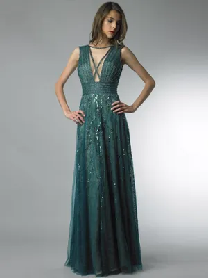 Платье изумрудного цвета вечернее гипюровое трансформер \"Империя лайт\" /  anna-best.com