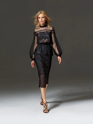 Черное коктейльное платье Tessa PV0337-1 | Купить вечернее платье в салоне  Валенсия (Москва)